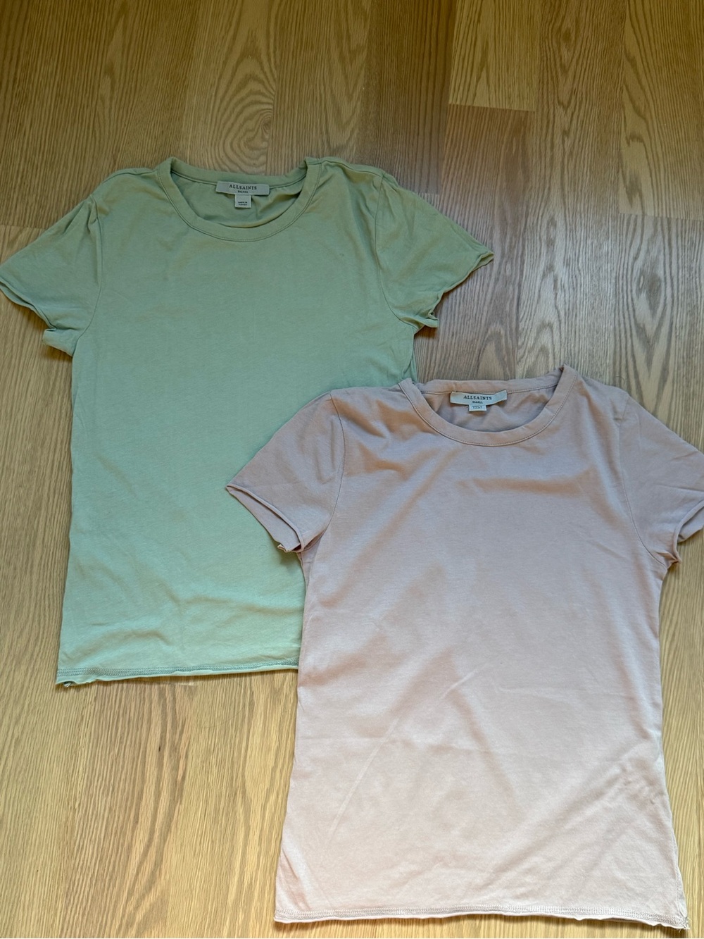 All Saints women T-Shirts Bundle Mint & Blush Pink new